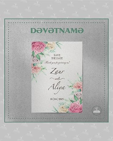 Dəvətnamə dizaynı – “Save the Date” kolleksiyası 💌 Toy dəvətnamələri