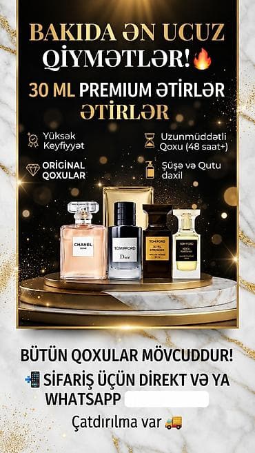 Личные вещи: 30 ml premium ətirlər - Yüksək keyfiyyət - Original qoxular - — 1