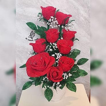 8 mart gullar: GÜLLƏR Muncuqdan el ishi/sifarishle hazirlanir/daimi solmayan özel — 7