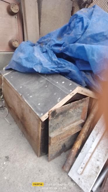 taxta odun: Metaldan və taxtadan yığılmış kiçik soba/peç - Material: qalın — 1