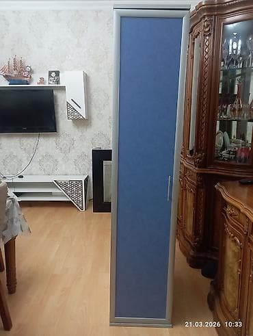 skaflar islenmis: İşlənmiş, 1 qapı, Mavi, Açılan, Düz dolab — 1