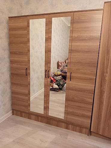 plastik skaf: Yeni, 4 qapılı, Güzgülü, Ağ, Digər material, Açılan, Düz dolab — 2