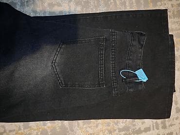 Köynəklər: Qara rəngli straight/relaxed kəsimli cins şalvar - Rəng: qrafit-qara — 3