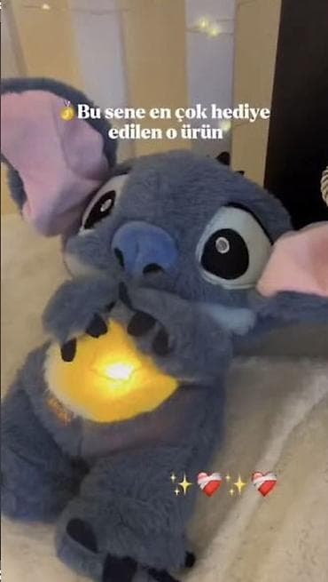 əsgər oyuncaqları: Nəfəs alan işıqlı Stitch plyuş oyuncaq - Yumşaq, tüklü mavi Stitch — 2
