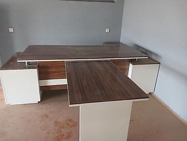 настольный набор для руководителя бишкек: Müasir ofis üçün L formalı iş masasının dəsti - Dizayn: L formalı — 2