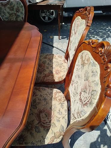 balkon stul: Klassik üslubda yemək otağı dəsti - Komplekt: 1 ədəd ovala yaxın — 5