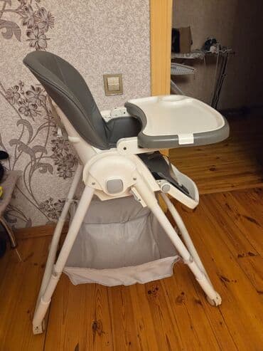 Məktəb çantaları: Uşaq yemək stulu - Rəng: boz/çəhrayı-ağ kombinasiyası - Yumşaq — 2