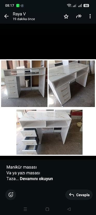 Manikür masası Və ya yazı masası Təzə *ENDİRİM* Üzerində şüşəsi — 1