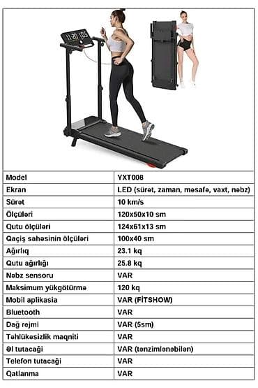 İdman və hobbi: Qatlana bilən qaçış trenajoru – evdə kardio məşqləri üçün - Kompakt — 2