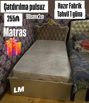 tek çarpayı: Yeni, Təknəfərlik çarpayı, Bazasız, Matras ilə, Siyirməsiz — 1