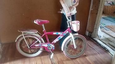 velosiped 26 ucuz: Uşaq velosipedi – 16 düym təkərlər - Rəng: çəhrayı/ağ, dekorativ — 1