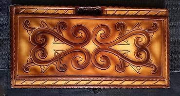 Əl oyma naxışlı taxta tavla dəsti - Material: bərk ağac - Texnika: əl — 1