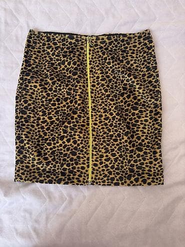 mini geyim: Leopar naxışlı qadın ətəyi - Stil: qələm (dar) kəsim, mini -Ölçü: S - — 1
