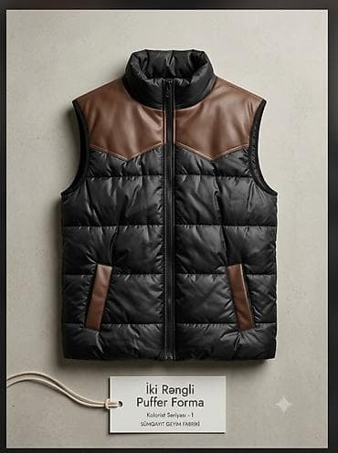 memi paltar: - Model: Qolsuz puffer jilet - Dizayn: İki rəngli kombinasya – üst və — 1
