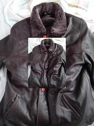 Kişi üçün dəridən qış gödəkçə - Rəng: tünd qəhvəyi - Material: hamar