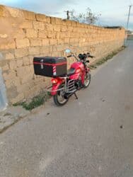 moped model: MX49 motosiklet - Rəng: qırmızı, dekorativ zolaqlar - Model üzərində — 4