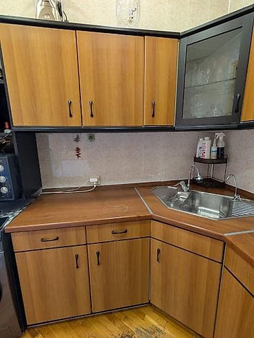 sto transformer: Künc tipli mətbəx mebeli dəsti - Material: ağac teksturalı laminat — 2