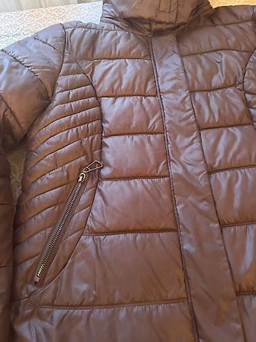 iç geyim: Qadın qış kurtkası – qəhvəyi rəng - Uzun, quilted (şaquli-üfüqi — 6