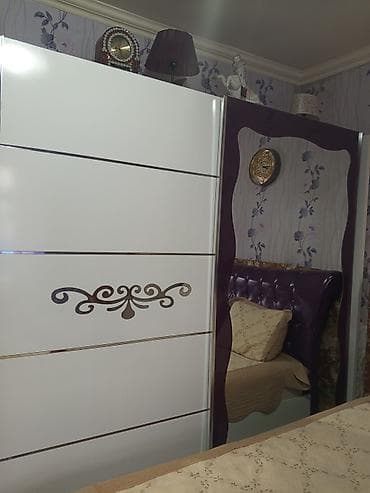 2el dolablar: Mebel dəsti – şkaf və çarpayı başlığı - Dizayn: Ağ parlaq səthli — 2