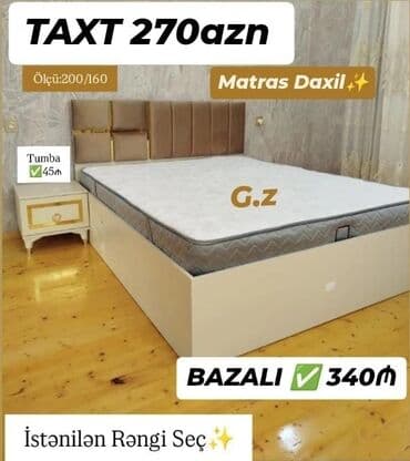 Taxt – Matras daxil - Ölçü: 200x160 sm - Başlıq: yumşaq lalafo.az -da Taxt – Matras daxil - Ölçü: 200x160 sm - Başlıq: yumşaq