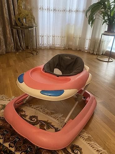 Yerimək üçün arabalar, çəliklər, əsalar, rollatorlar: Cactus Baby uşaq gəzdirəni (baby walker) - Rəng: çəhrayı-ağ korpus — 2