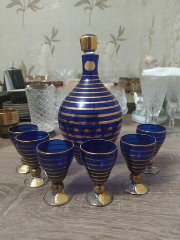 Rümkalar, rəng - Göy, Xrustal, 6 ədədli dəst, Çexiya