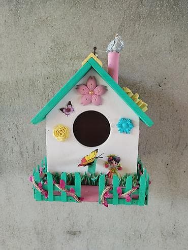 Digər ev dekoru: Rəngarəng dekorativ quş evi - Material: taxta konstruksiya - Üslub — 2