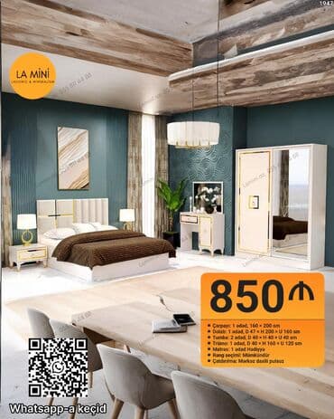 yataq desti ucuz: İkinəfərlik çarpayı, Dolab — 1