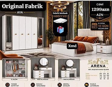 stollar ve stullar: Original Fabrik – AYA yataq otağı dəsti Tərkib: - 6 qapılı böyük — 1
