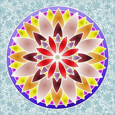 fon: Rəngli mandala divar sənəti – 4 ədəd rəqəmsal illüstrasiya dəsti — 4