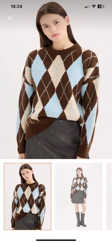 qadınlar üçün tvid jaketlər: Sviter, Defacto, One size, rəng - Qəhvəyi — 3