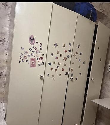 taxta şifaner: Açılan, 4 qapılı Düz dolab, Qarderob, paltar dolabı — 6