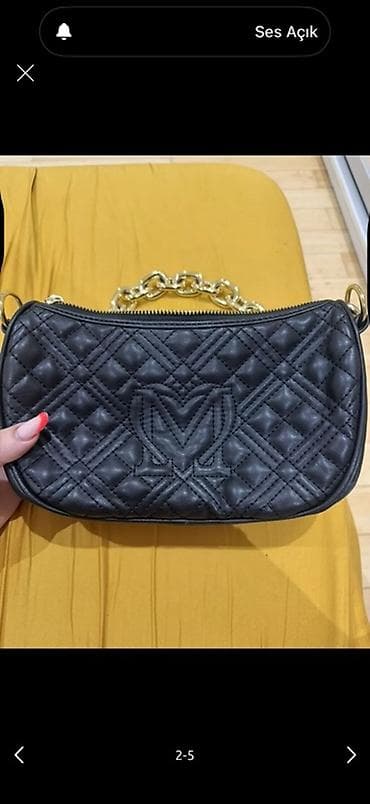 gizil sep: Love Moschino çiyin çantası - Rəng: qara - Material: quilted — 2