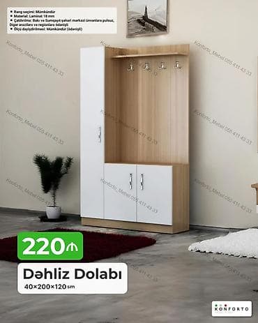 skafi: Dəhliz üçün funksional və kompakt dolab modeli. Məhsul 18 mm laminat — 1