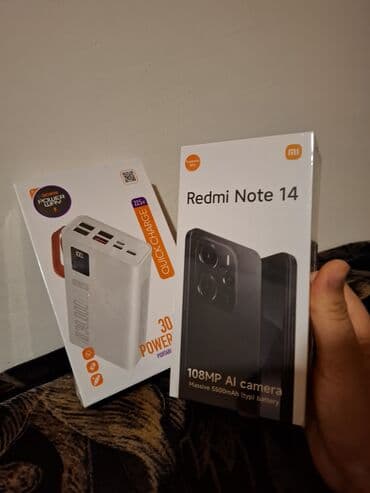 kiridit telefonlar: Redmi Note 14, 256 GB, rəng - Ağ, Zəmanət, Düyməli, Sensor — 1