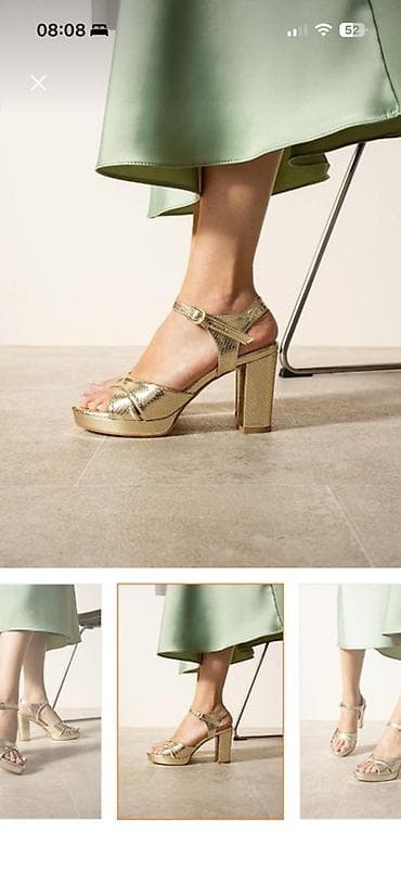 Təzə Qızılı rəngli qadın sandal.Ölçü 36-36.5 qedir. - Model