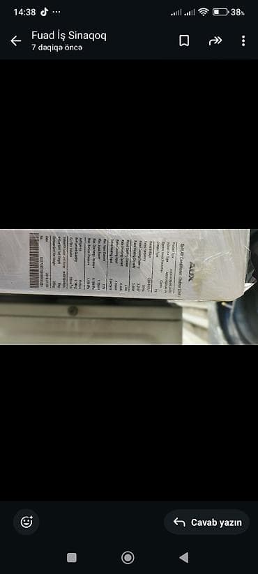 şkaf kondisoner: AUX split kondisioner dəsti Xüsusiyyətlər: - Marka/model: AUX (divar — 6