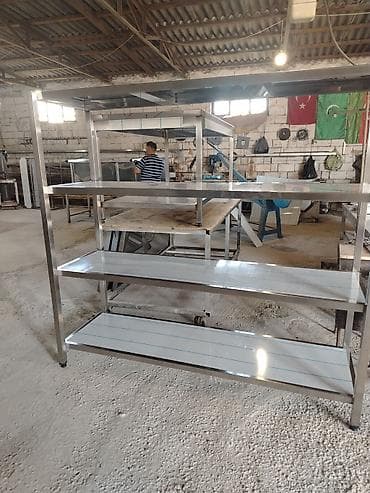 qab rəfi: Paslanmayan poladdan (inox) hazırlanmış çoxsəviyyəli rəf sistemi - — 7