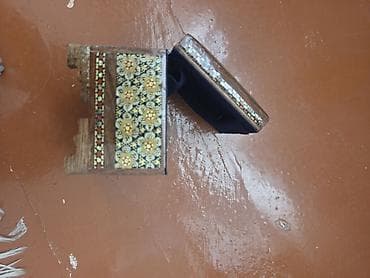 qapi dekoru: Taxta üzərində əl işi mozaika naxışlı üzük/qolbaq/qutusu - Material — 4