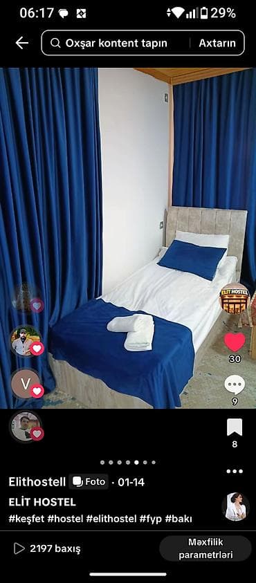 perde sederek: ELİT HOSTEL – Bakı - Sakit və rahat otaqlar, təmiz çarpayılar - — 3