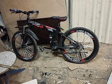 velosiped: STEL SPORT dağ velosipedi Qara-qırmızı rəng kombinində, idman üslublu — 1