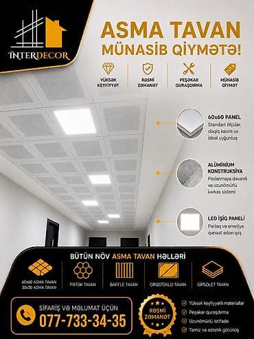 asma tavan aksesuarları: Asma tavan, Metal, Suyadavamlı, Pulsuz çatdırılma, Pulsuz quraşdırma, Zəmanətli — 1