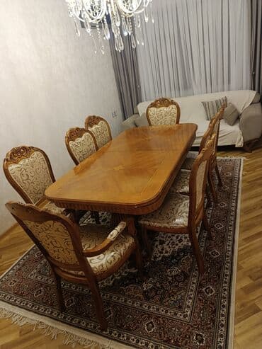 Qonaq otağı üçün, Açılmayan, Dördbucaq masa, 6 stul lalafo.az -da Qonaq otağı üçün, Açılmayan, Dördbucaq masa, 6 stul