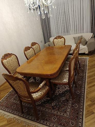 stol sutullar: Qonaq otağı üçün, Açılmayan, Dördbucaq masa, 6 stul — 1