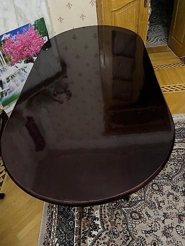 taxta stular: Qonaq masası, Açılmayan, Taxta, Oval masa — 2