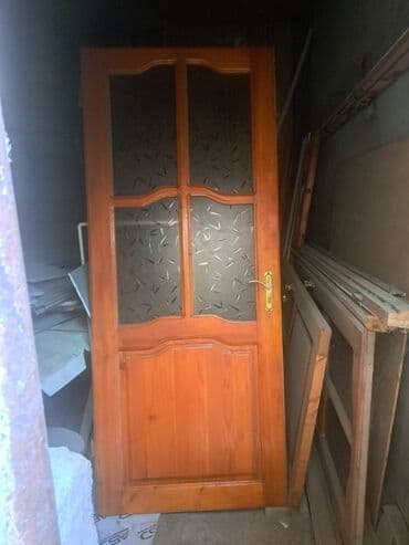 Окна: Şüşəli taxta qapı 5 eded qiymet sondu - Material: təbii ağac (laklı — 1