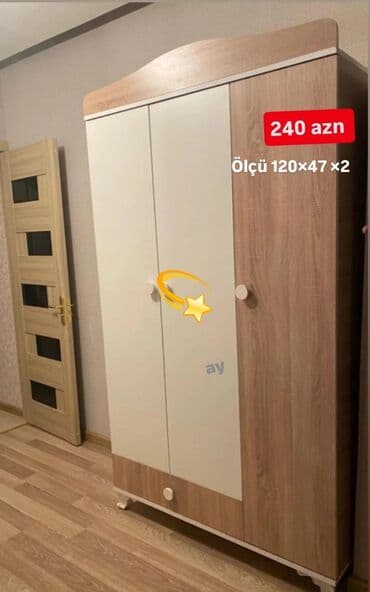 Yeni, Açılan, 3 qapılı Düz dolab, Qarderob, paltar dolabı