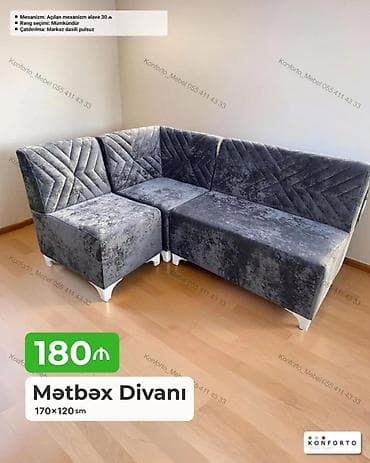 Mətbəx divanı – künc modeli Ölçü: 170×120 sm Qiymət: 180 ₼ - — 1