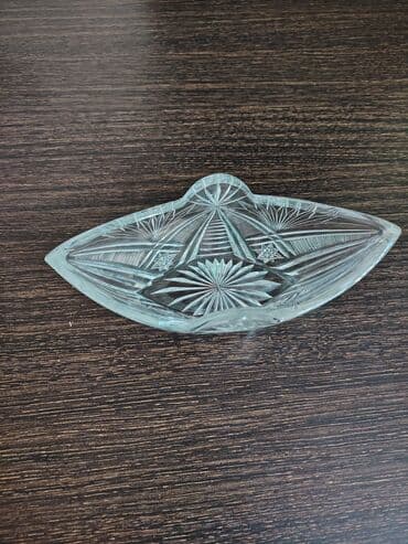 вазы из богемского стекла: Kəsikli şüşə meyvə/qənnadı qabı - Material: keyfiyyətli qalın şüşə — 2