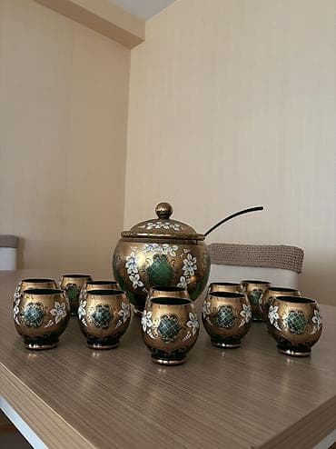 kepce: Zərif naxışlı şirə/kompot dəsti - Tərkib: qapaqlı böyük qab (kelleç) — 1
